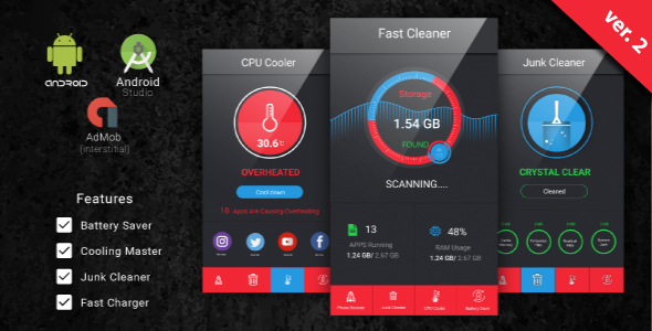 Fast Cleaner, Fast Charger & Battery Saver Admob Ads