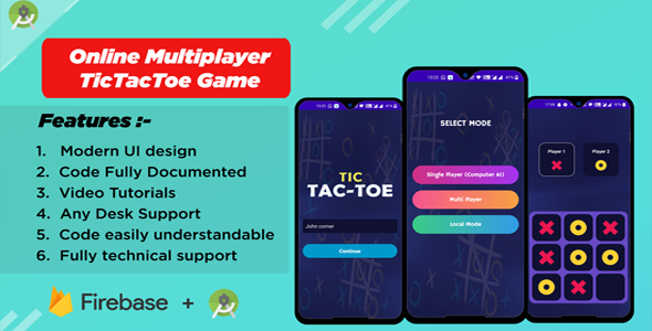 Multi Player Tic Tac Toe Game using Firebase Realtime Database