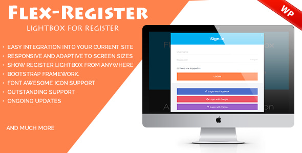 Flex-Register - Bootstrap 3 lightbox for Register Wordpress