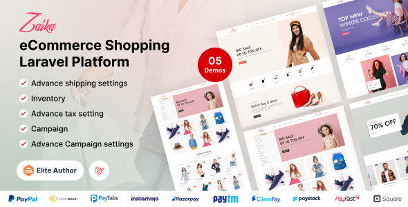 Zaika eCommerce CMS - Laravel eCommerce Shopping Platform