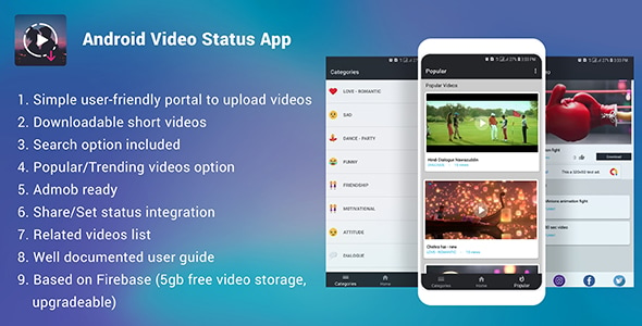 Android Video Status app + Admob ready