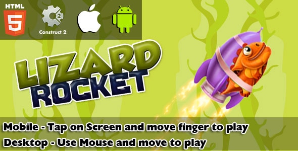 Lizard Rocket HTML5 Game (CAPX)