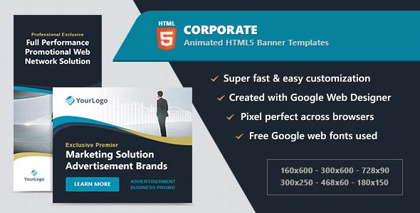 HTML5 Animated Banner Ads - Corporate (GWD)