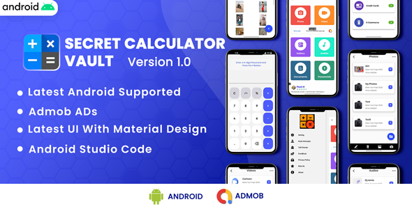 Secret Calculator Vault - Hide Photo & Lock Videos | Android Code | Admob Ads | V6.0