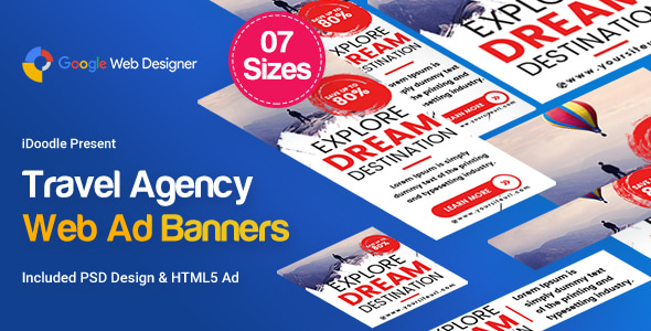 Travel Agency Banner HTML5 - Google Web Designer