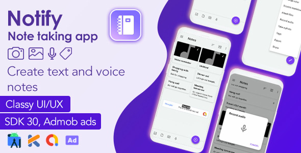 Notify - Android Note Taking App (V2 - May 2023)+ Admob Ads