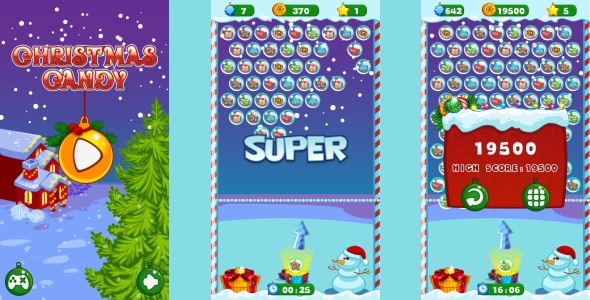 Christmas Candy - HTML5 Game + Android (Construct 3 | Construct 2 | Capx)