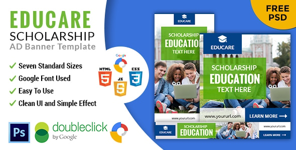 Educare | Education HTML 5 GWD Animated Google Banner