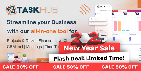 Project Management, Finance, CRM Tool - Taskhub
