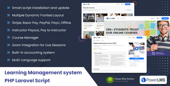 PowerLMS - PHP Laravel Learning Management System Script