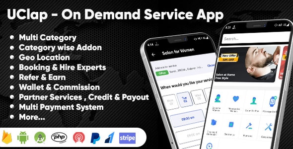 UClap - On Demand Home Service App | UrbanClap Clone | Android App with Interactive Admin Panel