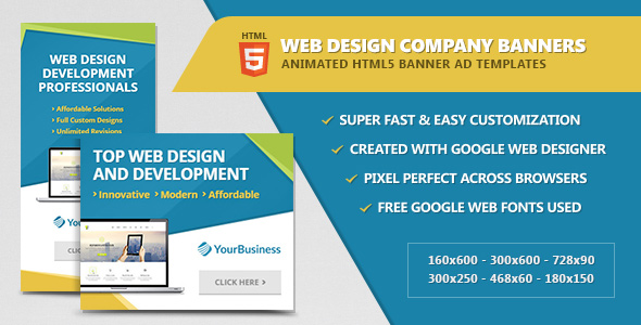 Web Design Company Banners - HTML5 Animated