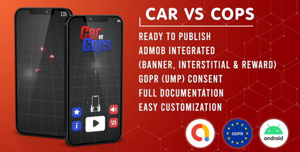 CAR VS COPS 3D | Admob + GDPR | Unity Project