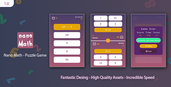 Nano Math: Android Puzzle Game (With AdMob)