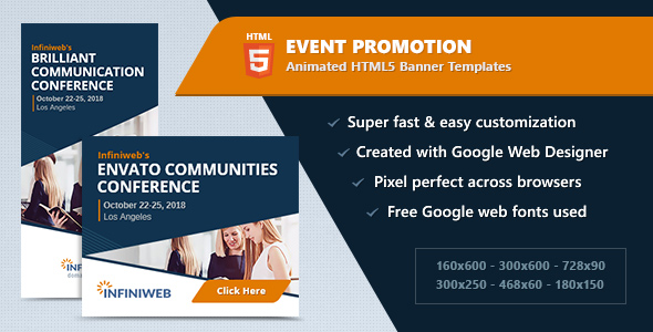 HTML5 Animated Banner Ads - Event Promotion (GWD)