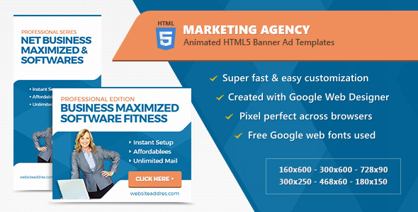 Marketing Agency Banner Ad Templates - HTML5 Animated