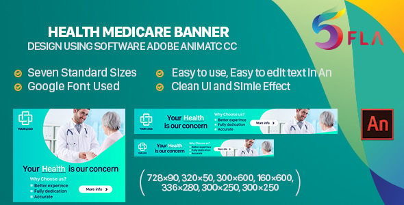 Health Medicare Banner Ad HTML5 (Animate CC)