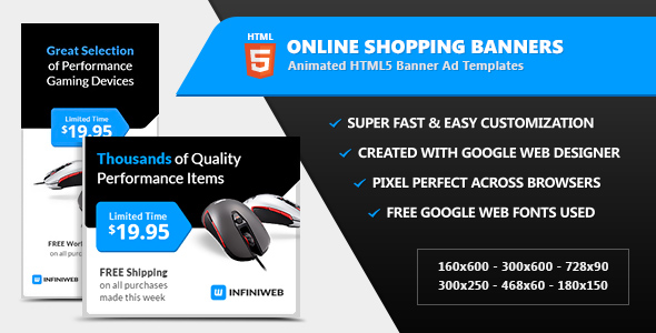 Online Shopping Store Banners - HTML5 Ad Templates