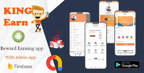 KingEarn -V5 - Android Rewards Earning App With Admin App