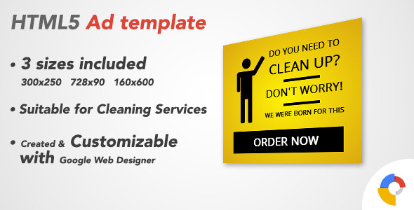 Ad HTML5 Template | Cleaning Service