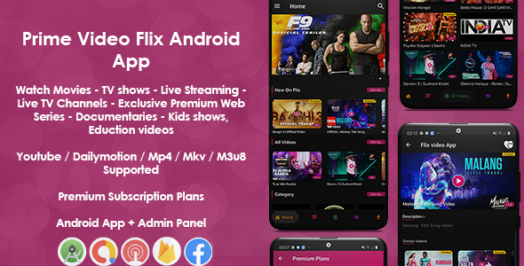 Prime Video Flix App: Movies - Shows - Live Streaming - TV - Web Series - Premium Subscription Plan