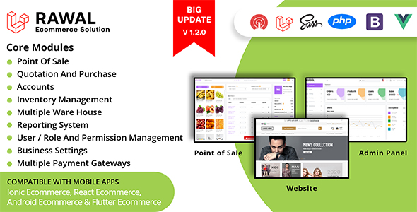 Rawal – All in One Laravel Ecommerce Solution with POS for Single & Multiple Location Business Brand