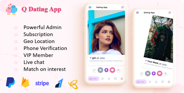 Q Dating App | Dating Subscription | Multi Payment Gateways Integrated | Login With Phone Number