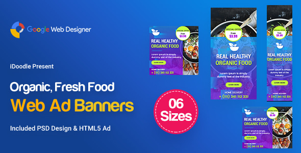 C46 - Organic, Fresh Food Banners GWD & PSD