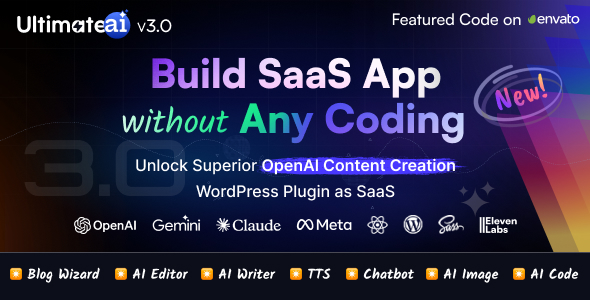 UltimateAI - OpenAI Content Generation WordPress App as SaaS