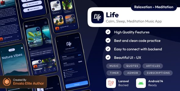 Life: Sleep Sounds - Meditation Sounds - Relax Music App - (Android/Laravel)