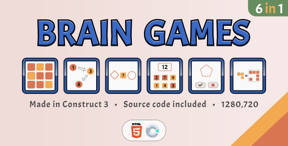 Brain Games (6 in 1) - HTML5 Educational games