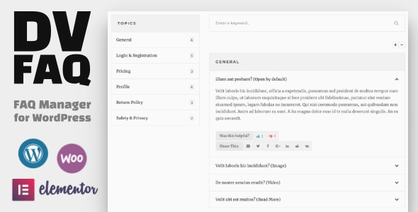 DV FAQ - Advanced WordPress FAQ Plugin