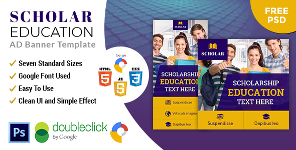 Scholar Education | HTML5 Google Banner Ad