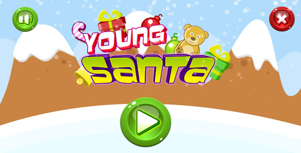 Young santa - HTML5 game. Construct 2(.capx) + mobile + leaderboard