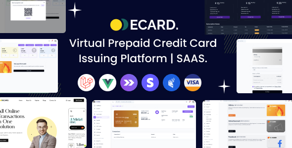 E-Card - Virtual Prepaid Credit Card Issuing Platform | Stripe Powered (SAAS)