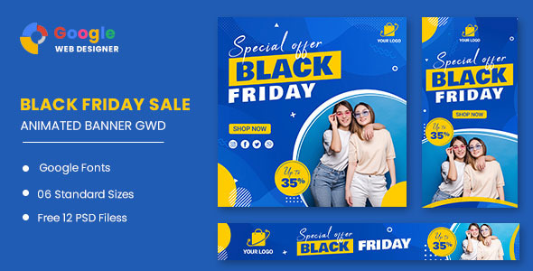 Black Friday Sale Fashion HTML5 Banner Ads GWD