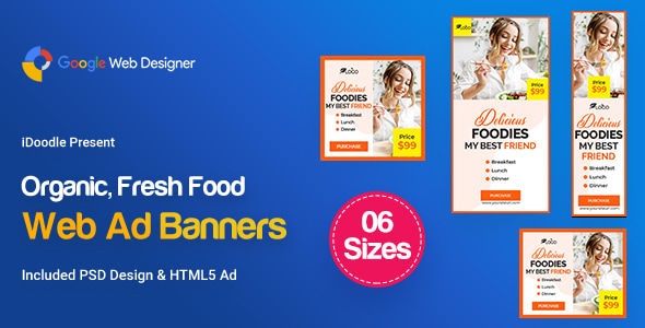 C54 - Organic, Fresh Food Banners GWD & PSD