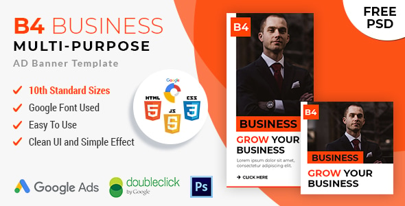 B4 Business Multi-Purpose - HTML 5 Animated Google Banner