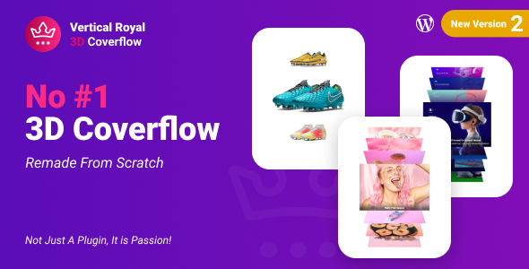 Vertical Royal 3D Coverflow Wordpress & WooCommerce Plugin