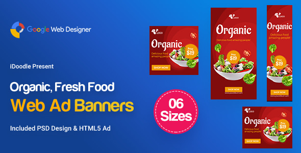 C52 - Organic, Fresh Food Banners GWD & PSD