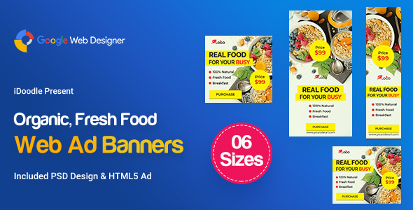 C53 - Organic, Fresh Food Banners GWD & PSD