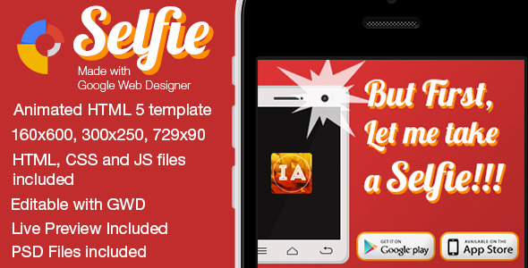 Selfie - Animated Mobile App Banner Templates