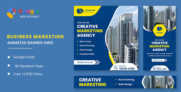 Marketing Agency Animated Banner Google Web Designer