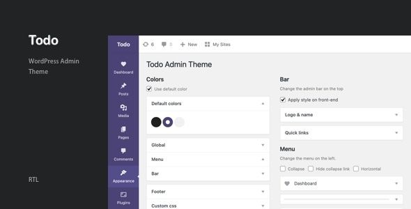 Todo - WordPress Admin Theme & Login Page