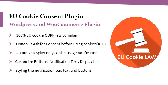 WooCommerce EU Cookie Consent Plugin, Wordpress GDPR Compliance