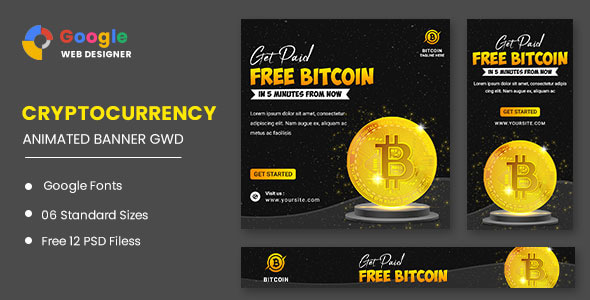 Bitcoin BTC Animated Banner Google Web Designer