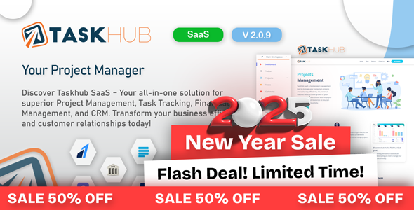 Taskhub SaaS - Project Management Tool, Finance & CRM Tool