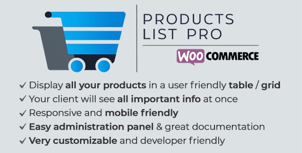 Woocommerce Products List Pro