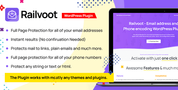 Railvoot - Email Addresses & Phone Numbers Encoding WordPress Plugin