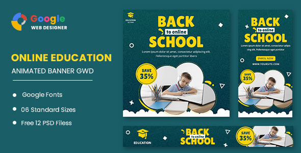 Back To School Animated Banner Google Web Designer